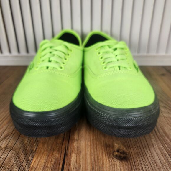 VANS Authentic Womens Size 8 Neon Lime Green Skateboarding Skater Sneakers Shoes - Picture 2 of 9